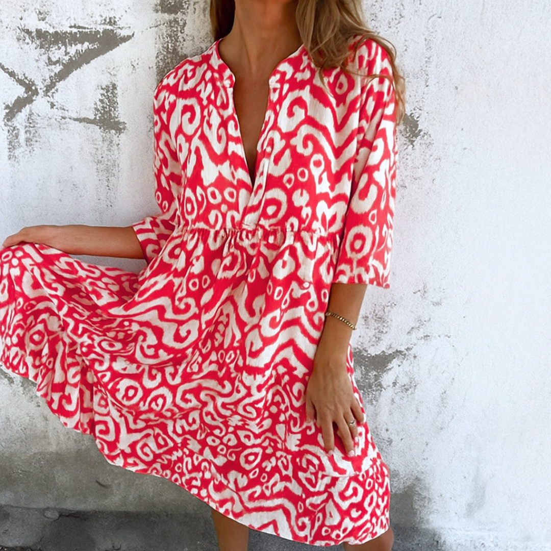 Esther™| Elegantes Kleid mit V-Ausschnitt