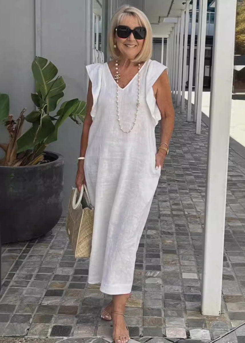 Nora™| Ärmelloses Kleid mit V-Ausschnitt