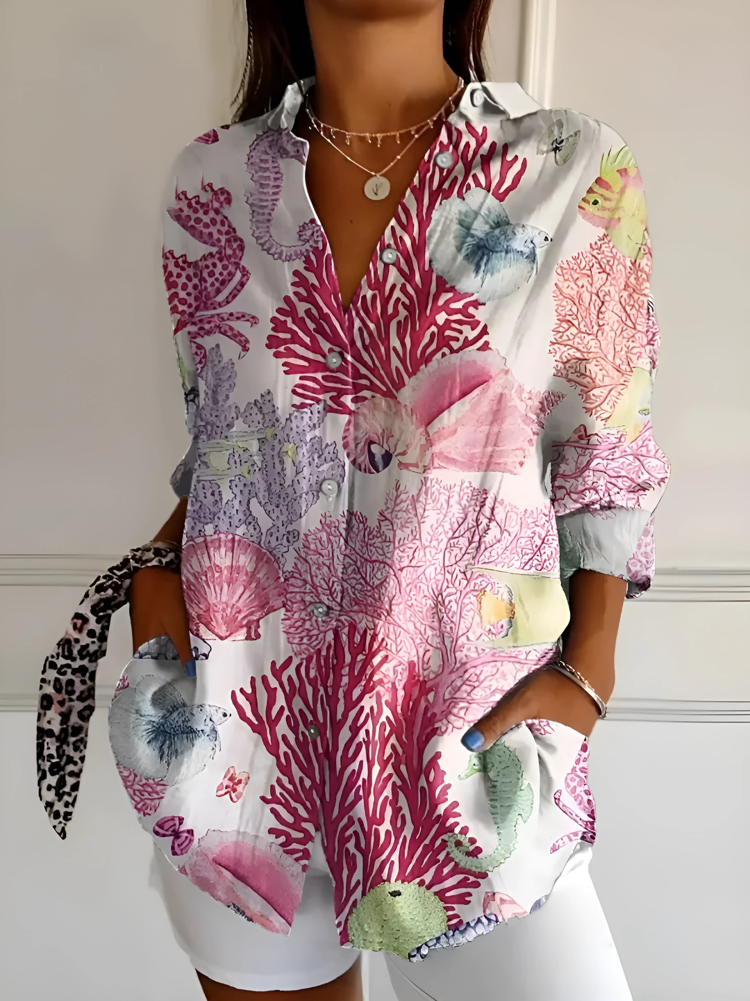 Anneline™ | Baumwollbluse mit lebendigem Blumenmuster