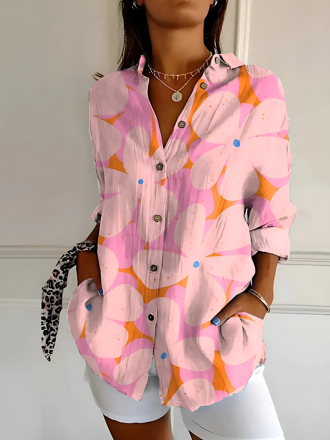 Anneline™ | Baumwollbluse mit lebendigem Blumenmuster