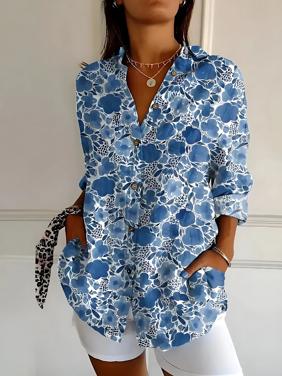 Anneline™ | Baumwollbluse mit lebendigem Blumenmuster