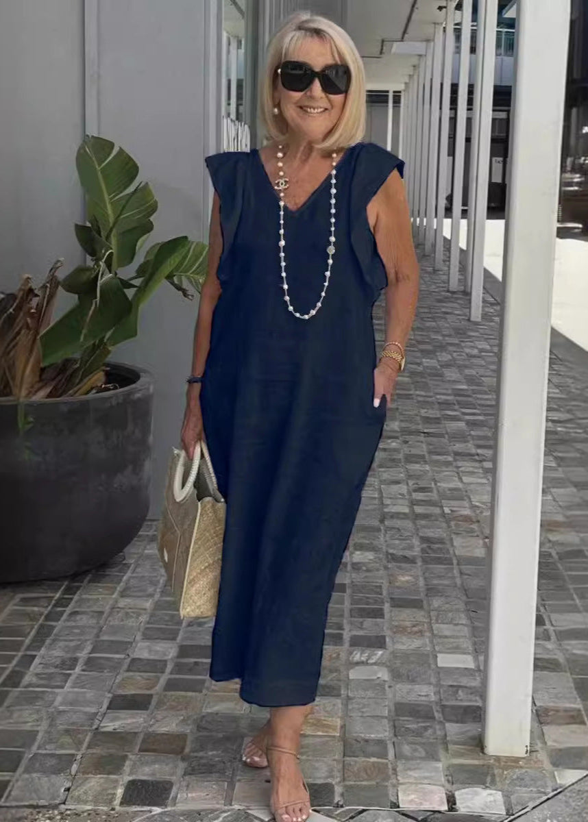 Nora™| Ärmelloses Kleid mit V-Ausschnitt