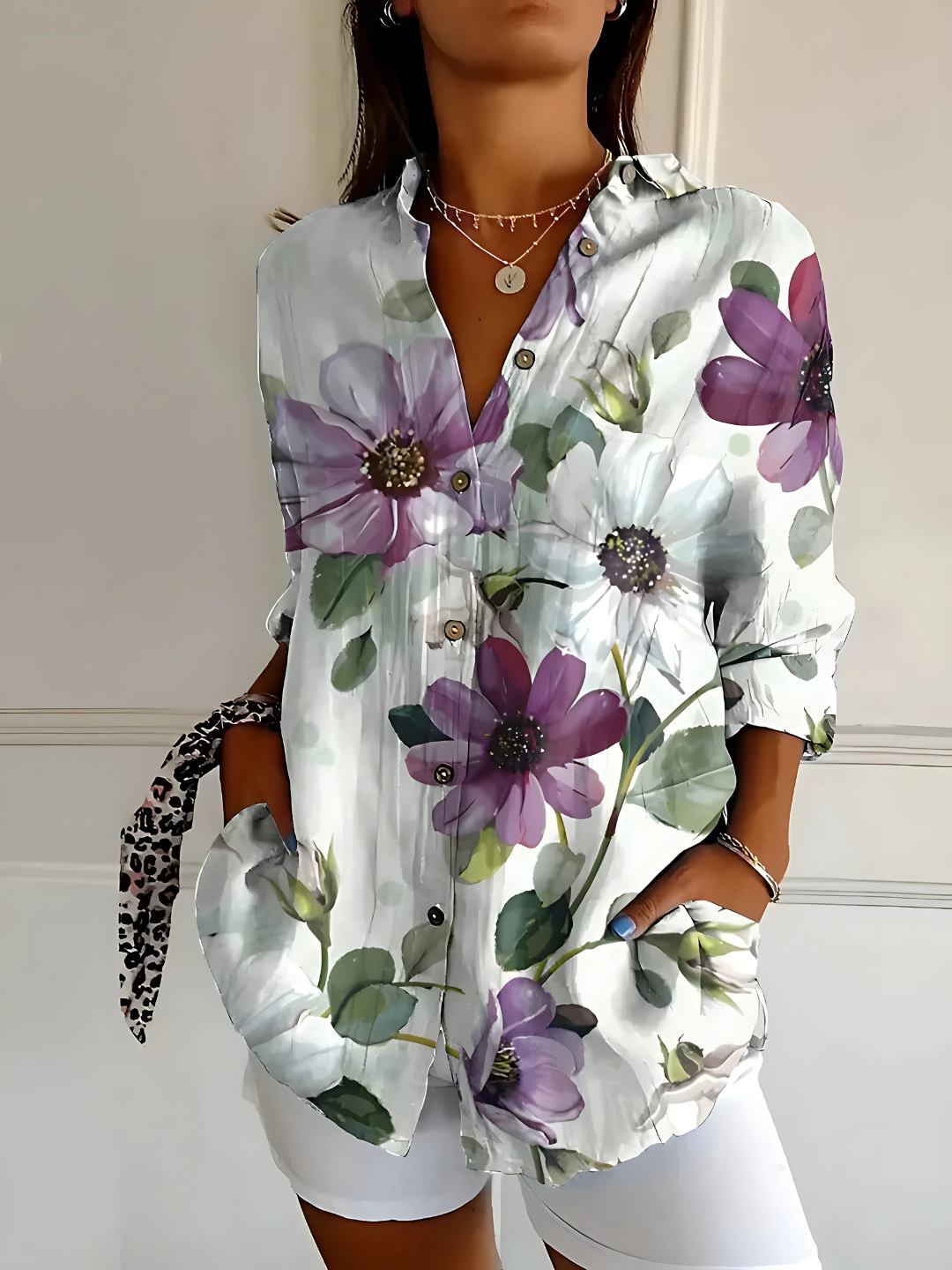 Anneline™ | Baumwollbluse mit lebendigem Blumenmuster