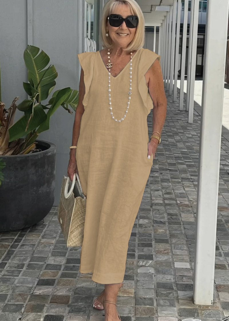 Nora™| Ärmelloses Kleid mit V-Ausschnitt