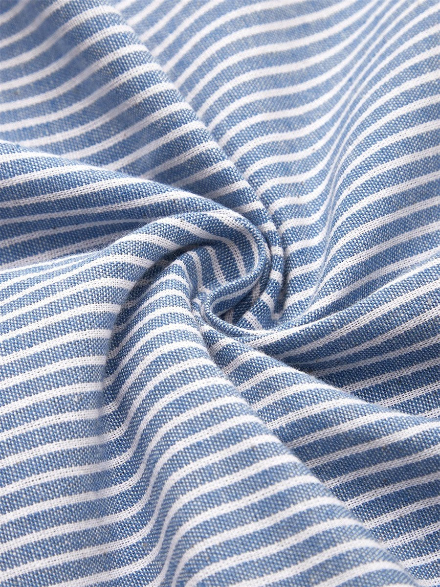 Pris™ | Gestreiftes Midi-Kleid aus Baumwolle mit schmeichelhafter Passform