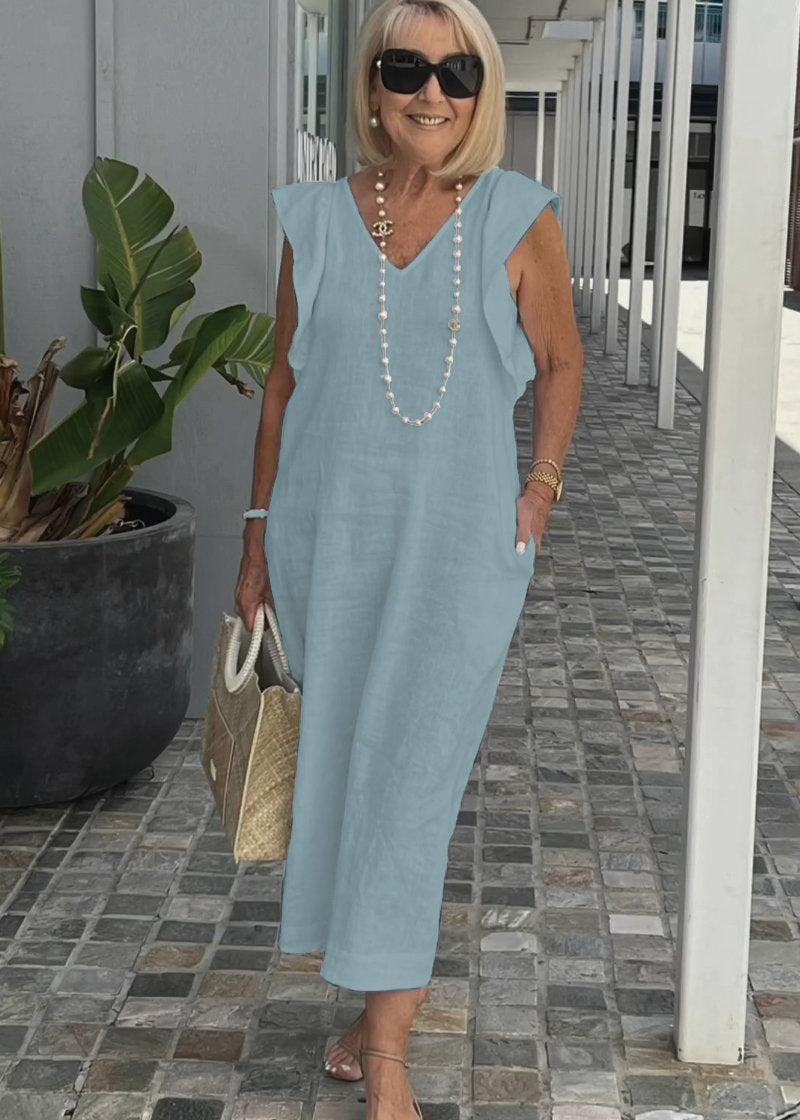 Nora™| Ärmelloses Kleid mit V-Ausschnitt