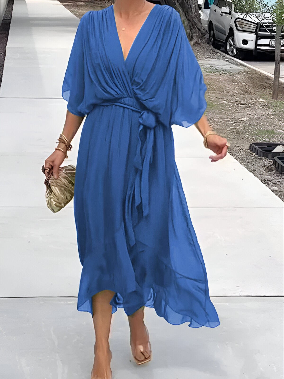 Veronique™ | Weiches Chiffonkleid mit V-Ausschnitt