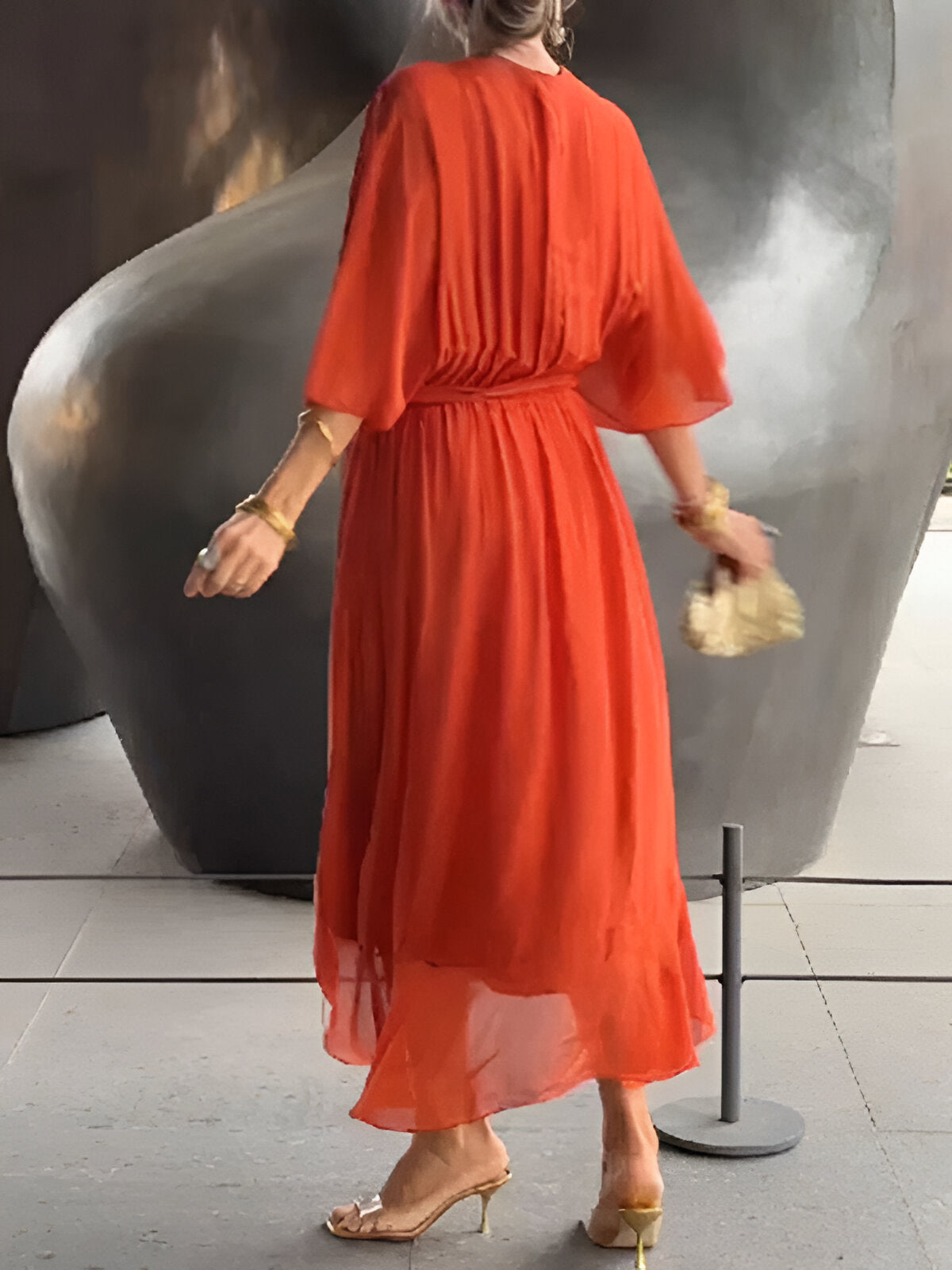 Veronique™ | Weiches Chiffonkleid mit V-Ausschnitt
