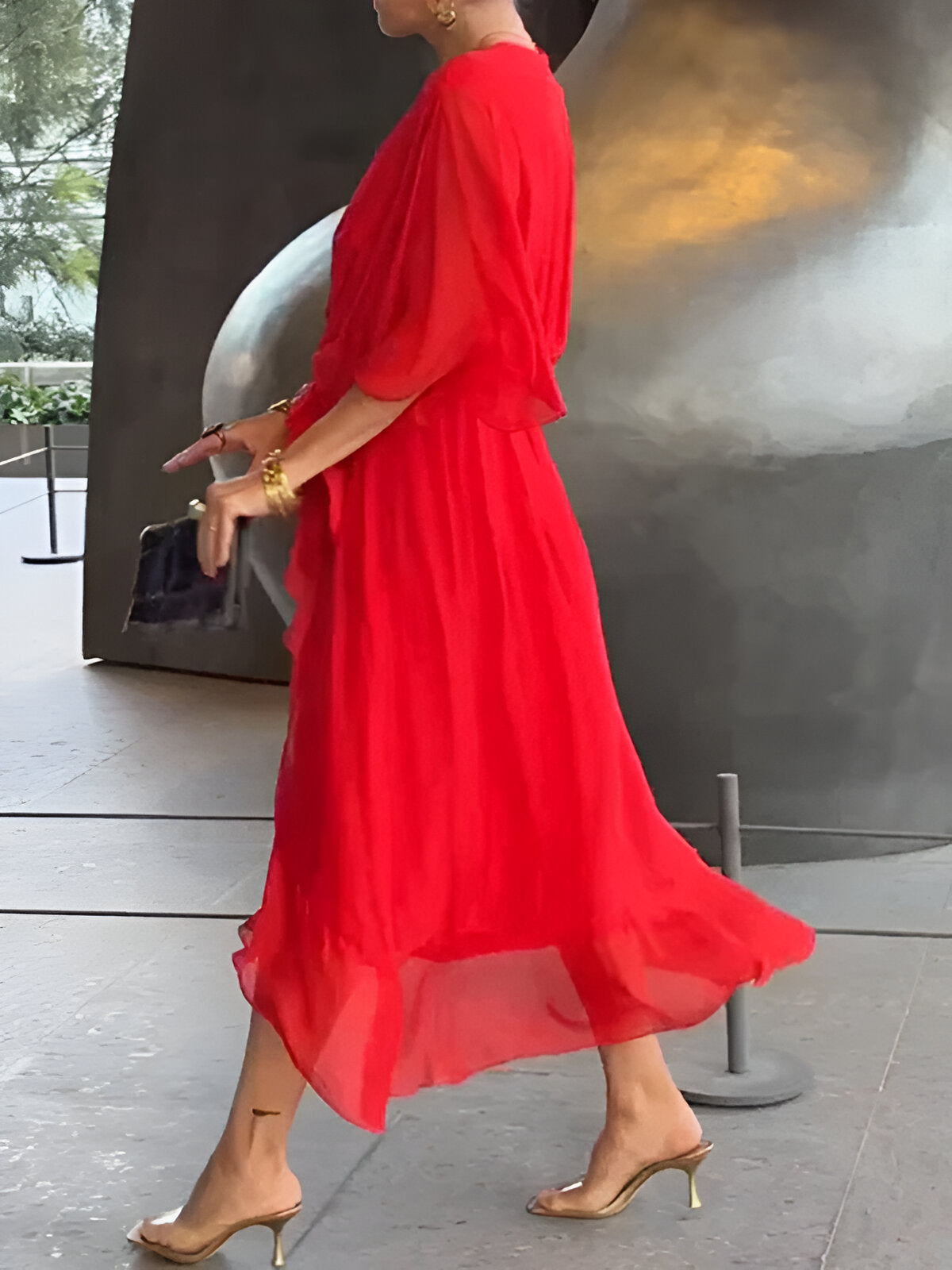Veronique™ | Weiches Chiffonkleid mit V-Ausschnitt