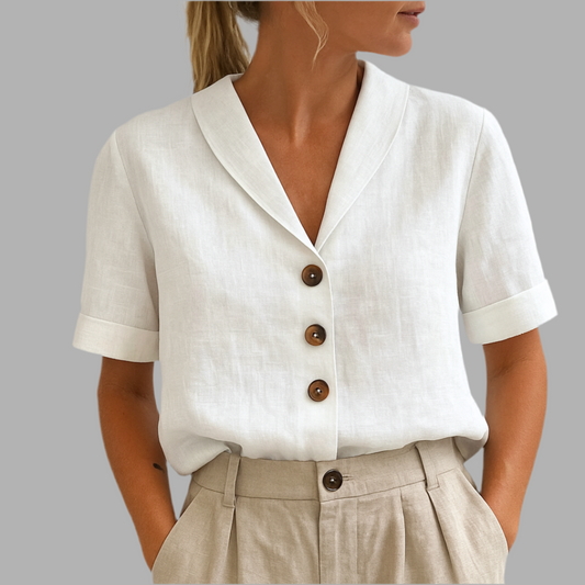Emy™| Elegante unifarbene Bluse