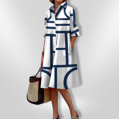 Helen™| Midikleid mit grafischem Design
