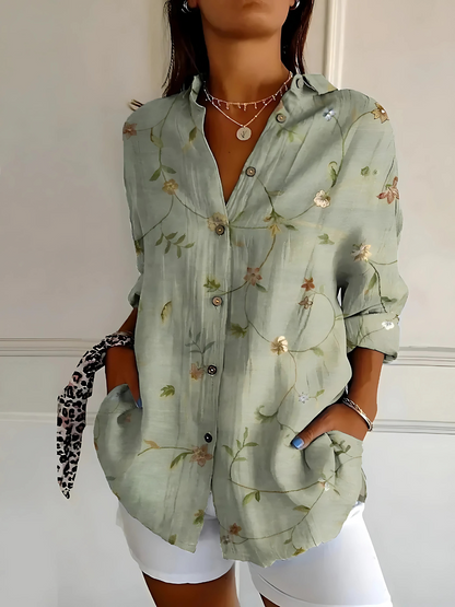 Anneline™ | Baumwollbluse mit lebendigem Blumenmuster