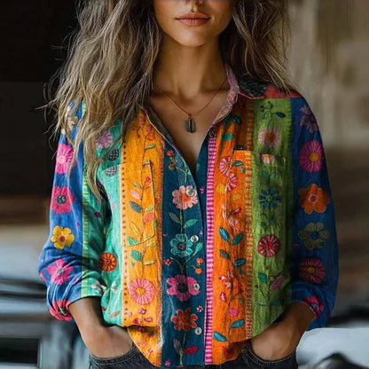 Nives™I Bedruckte Vintage-Bluse