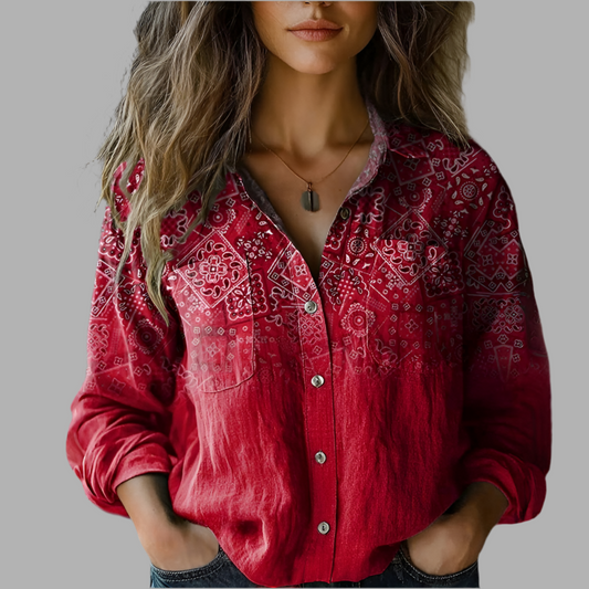 Nives™I Bedruckte Vintage-Bluse