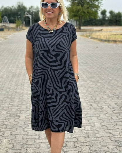 Nelia™| Sommerkleid mit Rundhalsausschnitt und schönem Print