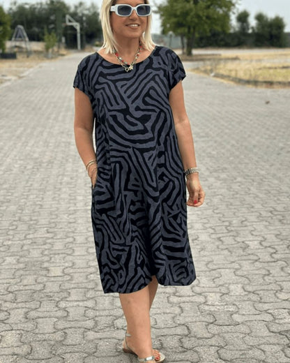 Nelia™| Sommerkleid mit Rundhalsausschnitt und schönem Print