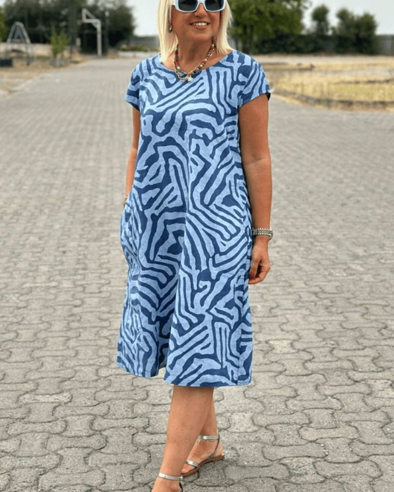 Nelia™| Sommerkleid mit Rundhalsausschnitt und schönem Print