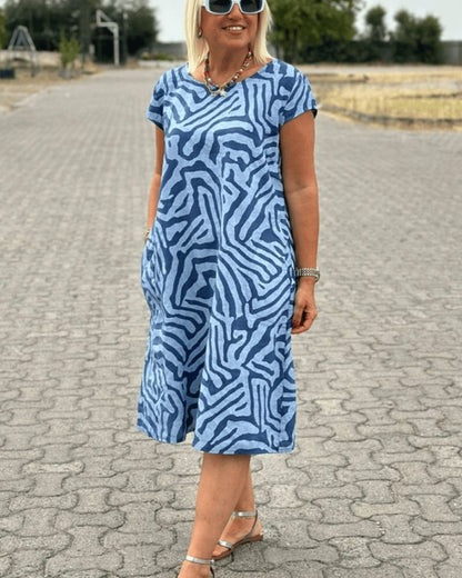 Nelia™| Sommerkleid mit Rundhalsausschnitt und schönem Print