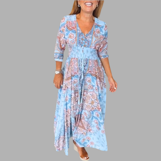 Anke™| Elegantes Sommerkleid mit V-Ausschnitt