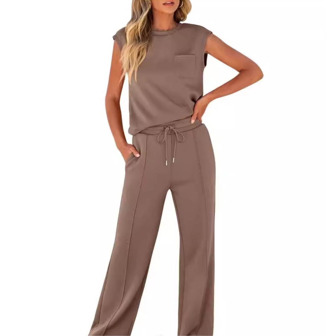Kamila™|  Zweiteiliges ärmelloses Top und Hose mit Kordelzug in der Taille