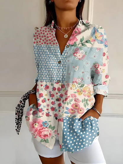 Anneline™ | Baumwollbluse mit lebendigem Blumenmuster