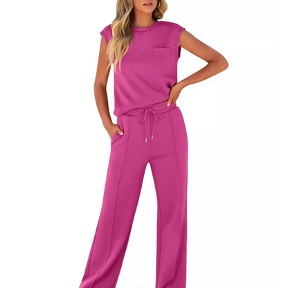 Kamila™|  Zweiteiliges ärmelloses Top und Hose mit Kordelzug in der Taille