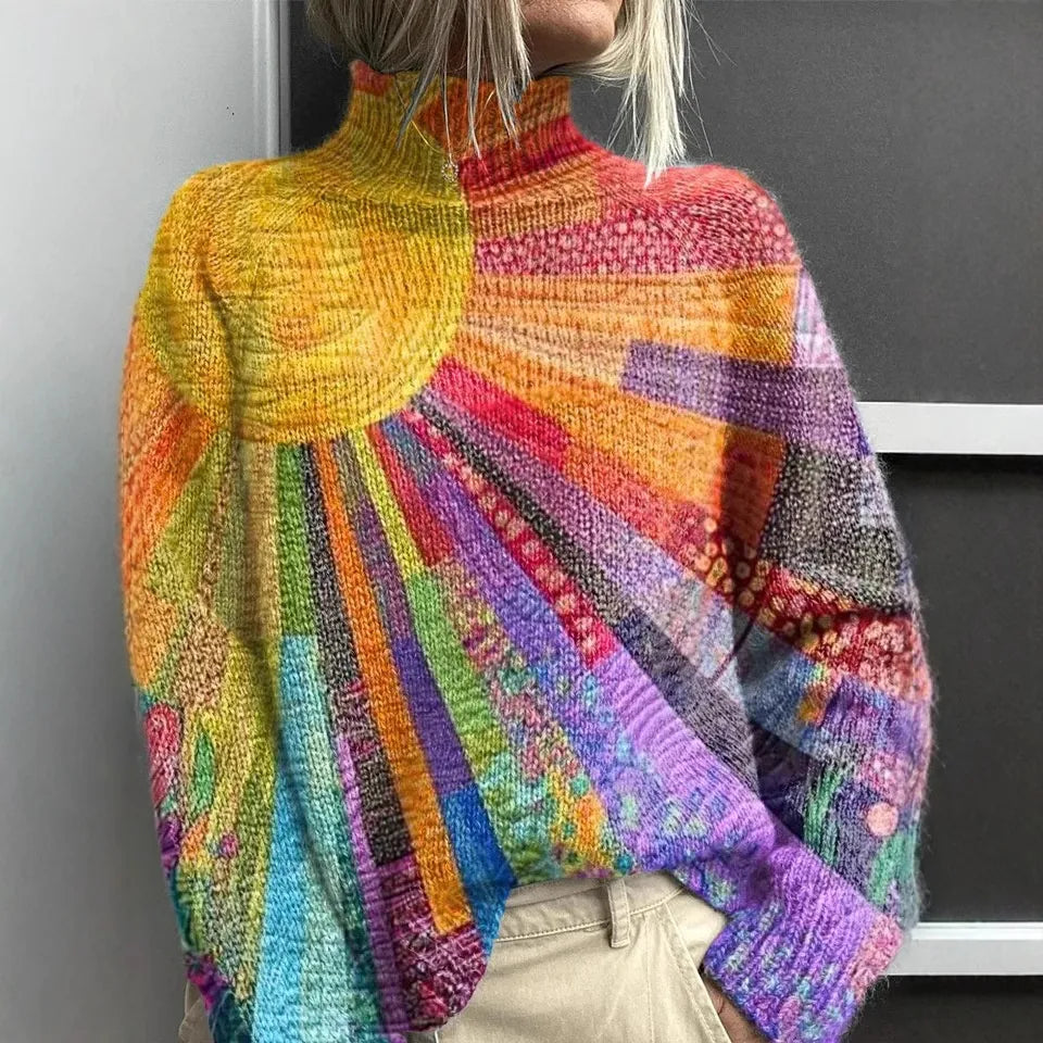 Fana™| Lebendige & Bunte Rollkragenpullover