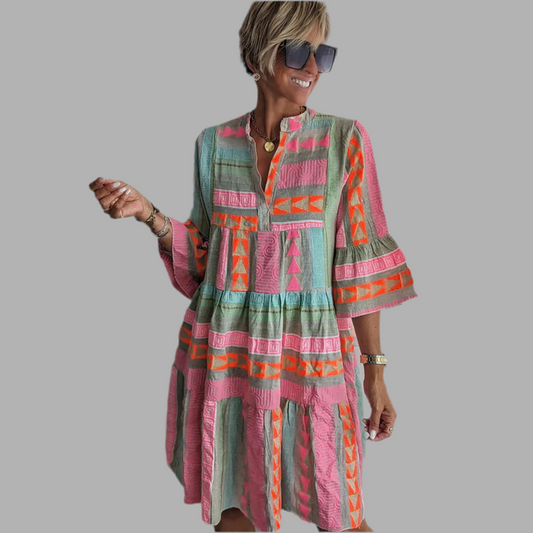 Julia™| Boho-Stufen-Swingkleid