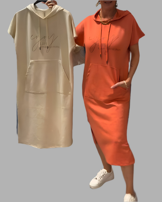 Emma™ | Lockeres Kleid mit Kapuze und femininer Passform