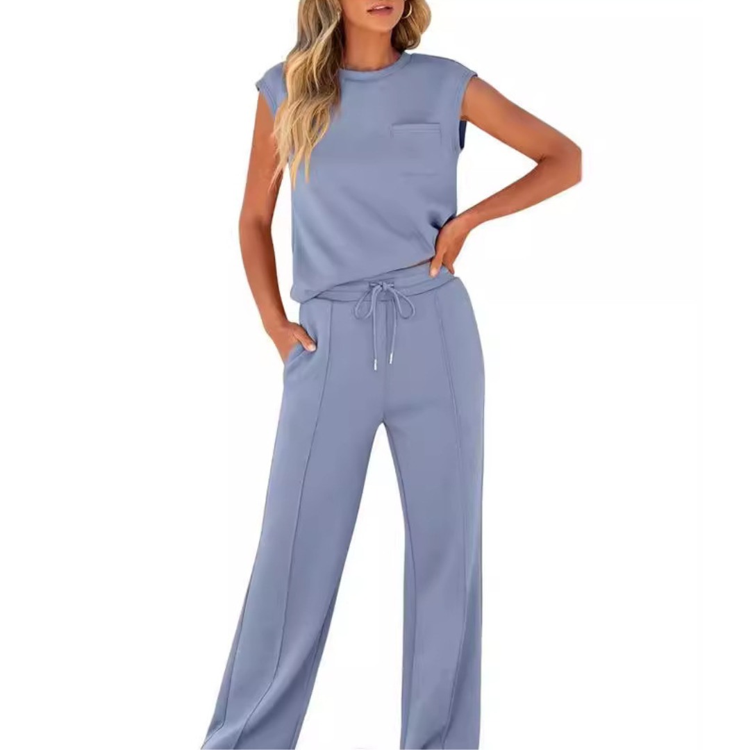 Kamila™|  Zweiteiliges ärmelloses Top und Hose mit Kordelzug in der Taille