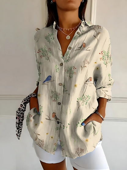 Anneline™ | Baumwollbluse mit lebendigem Blumenmuster