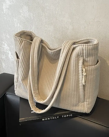 Hilda™| Gerippte Tragetasche mit Kordel-Detail