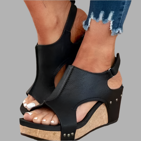 Greta™| Keilsandalen mit Cut-Out-Design aus Kork