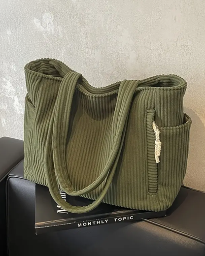 Hilda™| Gerippte Tragetasche mit Kordel-Detail