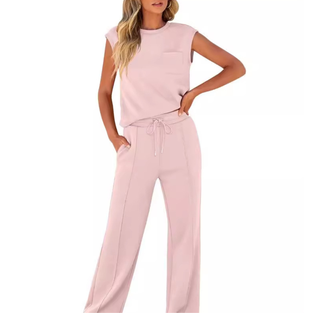 Kamila™|  Zweiteiliges ärmelloses Top und Hose mit Kordelzug in der Taille