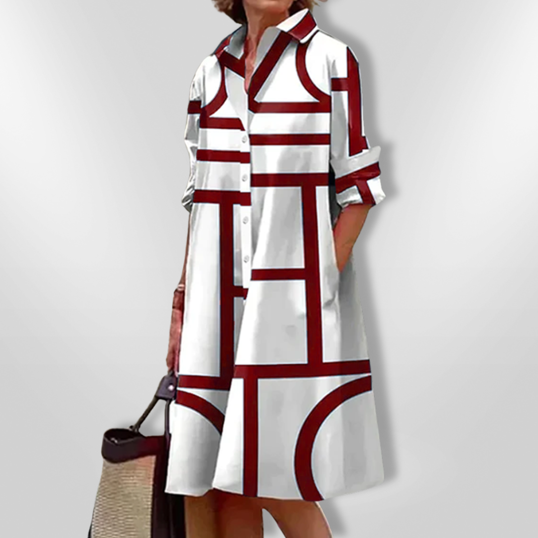 Helen™| Midikleid mit grafischem Design