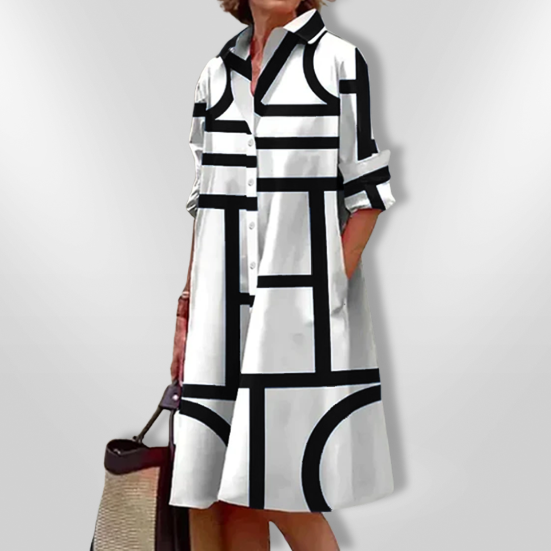 Helen™| Midikleid mit grafischem Design