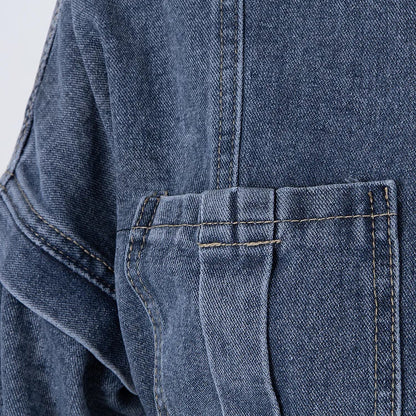 Zava ™| Denim-Bandeau-Jumpsuit mit Reißverschluss und Jacken-Set