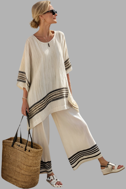 Mirthe™ | Luftiges zweiteiliges Set mit Streifen und oversized Passform