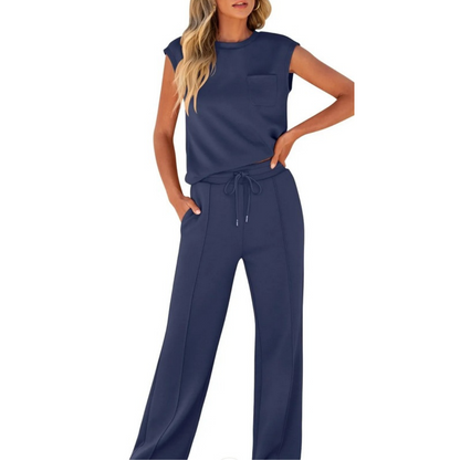 Kamila™|  Zweiteiliges ärmelloses Top und Hose mit Kordelzug in der Taille