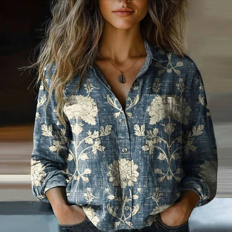 Nives™I Bedruckte Vintage-Bluse