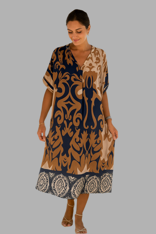 Alix™ | Sommerliches Midi-Kleid mit verspieltem V-Ausschnitt