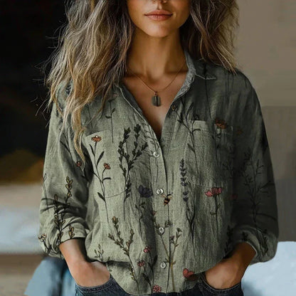 Nives™I Bedruckte Vintage-Bluse