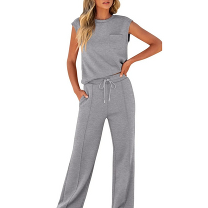 Kamila™|  Zweiteiliges ärmelloses Top und Hose mit Kordelzug in der Taille