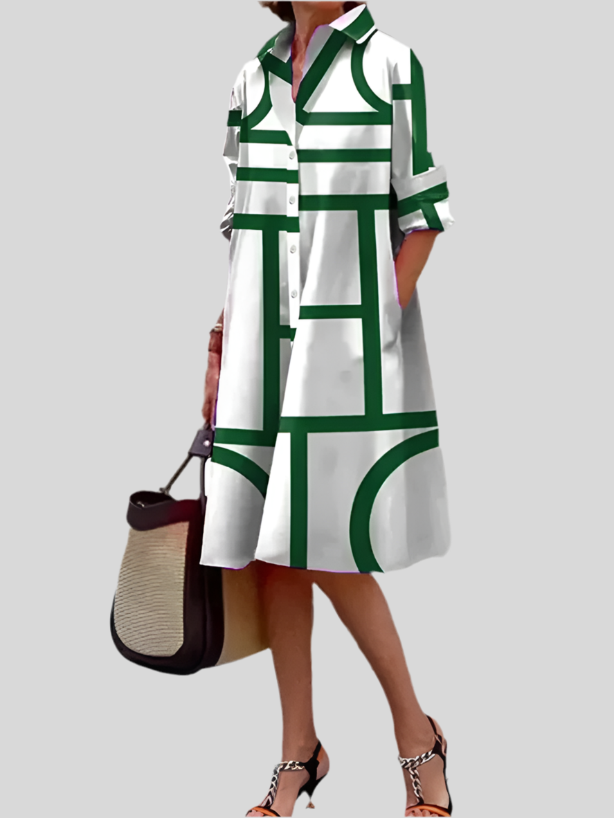 Helen™| Midikleid mit geometrischem Muster