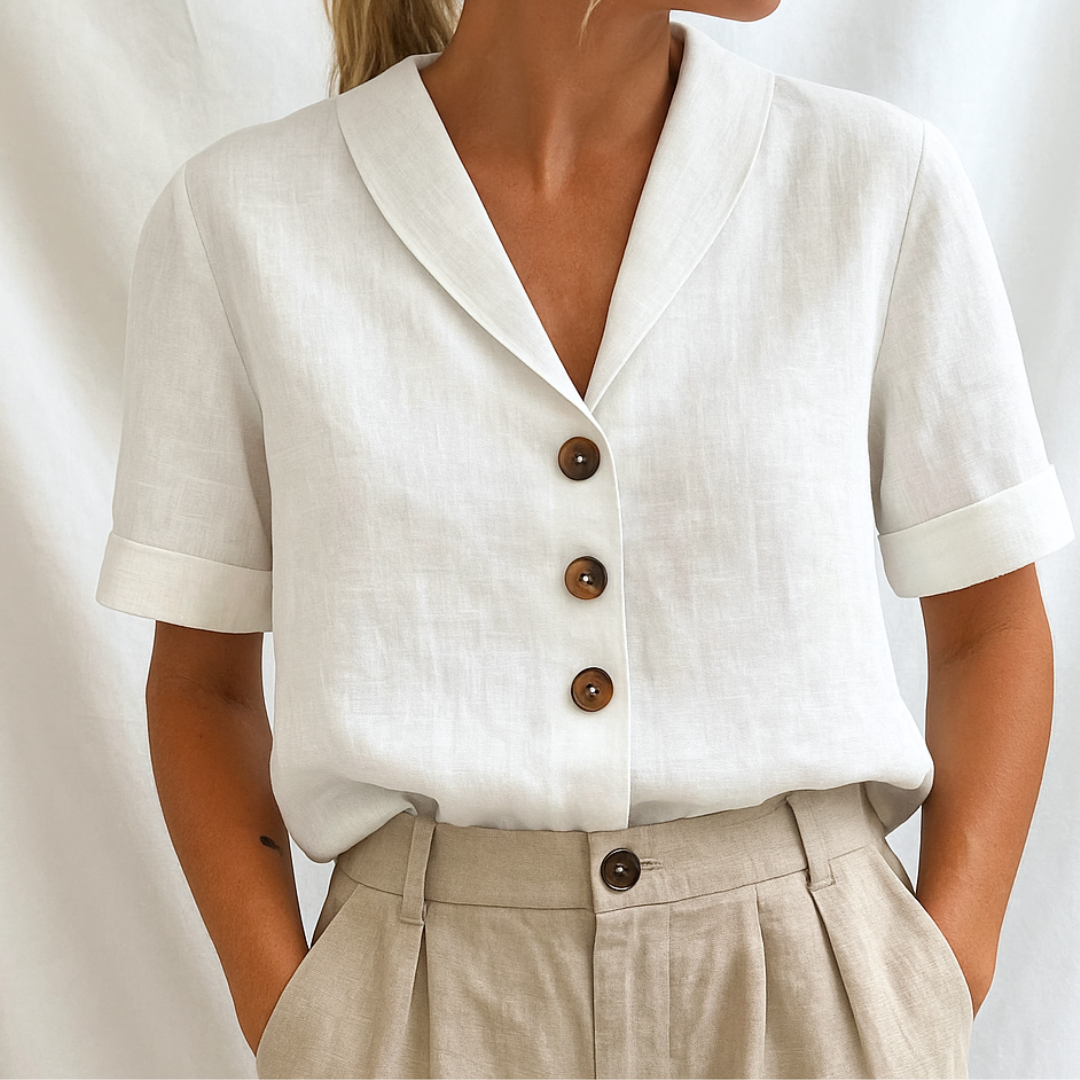 Emy™| Elegante unifarbene Bluse