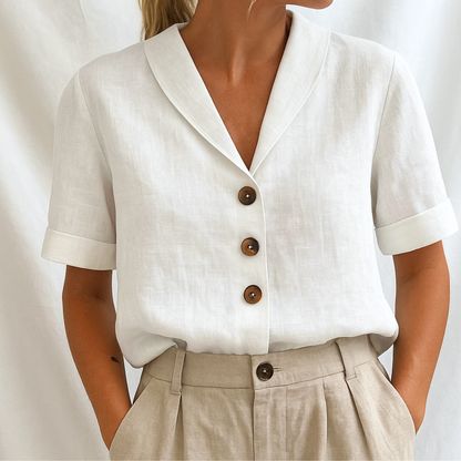Emy™| Elegante unifarbene Bluse