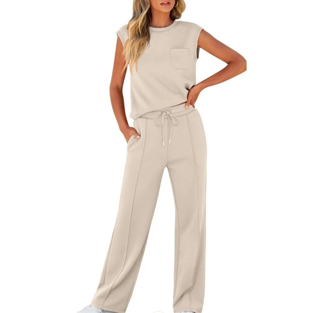 Kamila™|  Zweiteiliges ärmelloses Top und Hose mit Kordelzug in der Taille