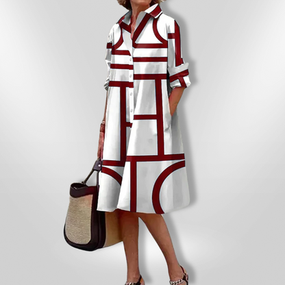 Helen™| Midikleid mit grafischem Design