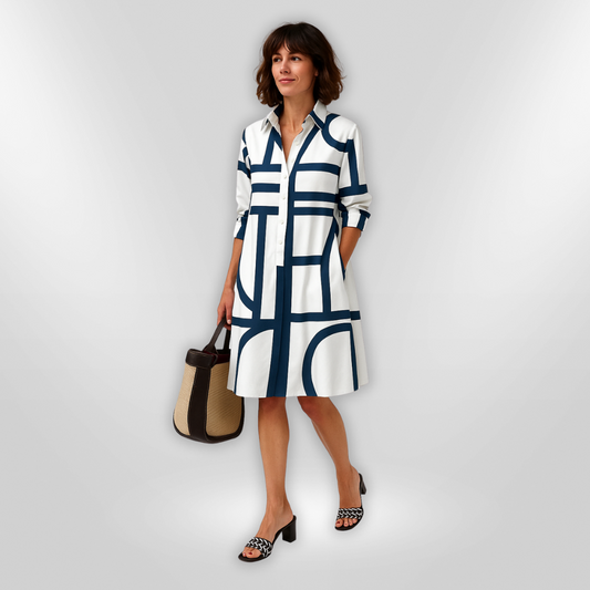 Helen™| Midikleid mit geometrischem Muster
